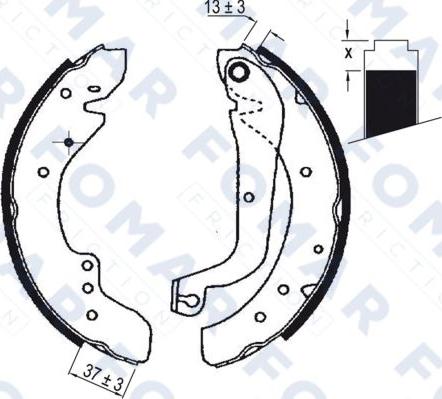 FOMAR Friction FO 0636 - Комплект тормозных колодок, барабанные autosila-amz.com