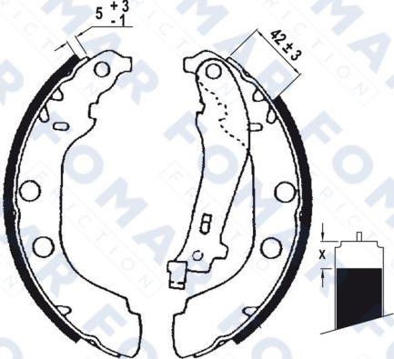 FOMAR Friction FO 0631 - Комплект тормозных колодок, барабанные autosila-amz.com