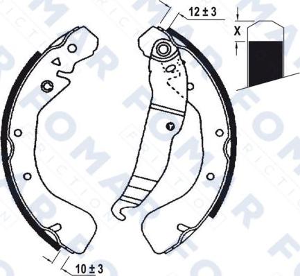 FOMAR Friction FO 0672 - Комплект тормозных колодок, барабанные autosila-amz.com