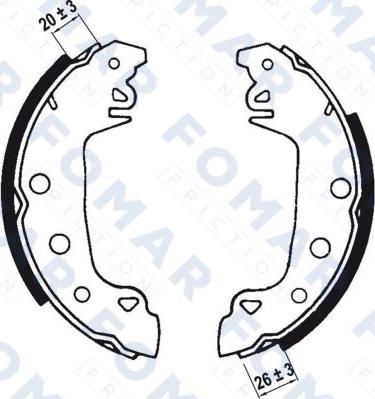 FOMAR Friction FO 0114 - Комплект тормозных колодок, барабанные autosila-amz.com