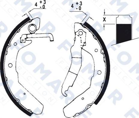 FOMAR Friction FO 0373 - Комплект тормозных колодок, барабанные autosila-amz.com