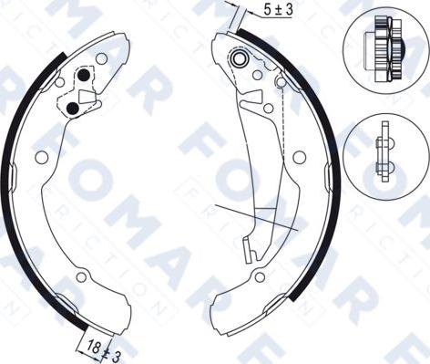 FOMAR Friction FO 0705 - Комплект тормозных колодок, барабанные autosila-amz.com