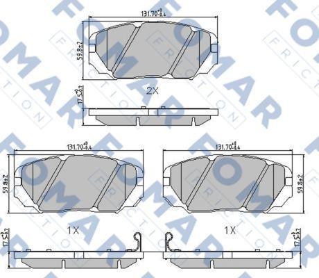 FOMAR Friction FO 899481 - Тормозные колодки, дисковые, комплект autosila-amz.com