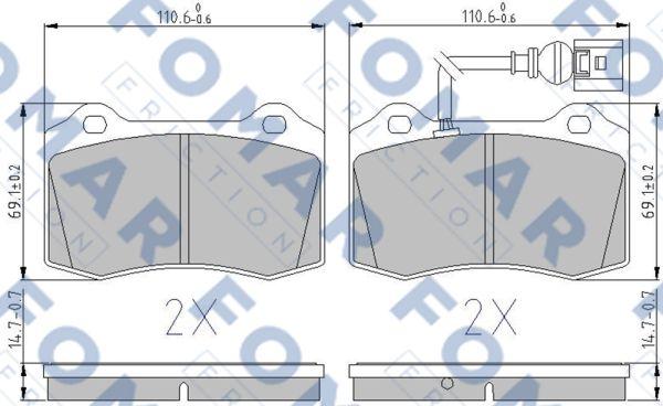 FOMAR Friction FO 899181 - Тормозные колодки, дисковые, комплект autosila-amz.com