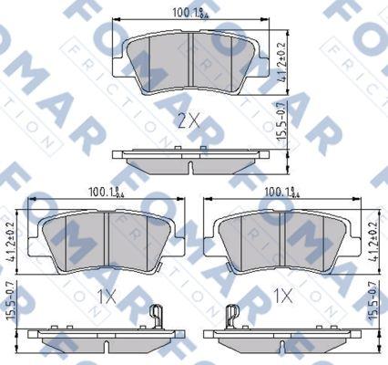 FOMAR Friction FO 899281 - Тормозные колодки, дисковые, комплект autosila-amz.com