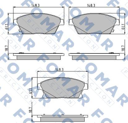 FOMAR Friction FO 895781 - Тормозные колодки, дисковые, комплект autosila-amz.com