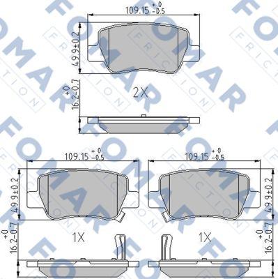 FOMAR Friction FO 896881 - Тормозные колодки, дисковые, комплект autosila-amz.com