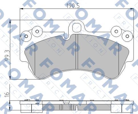 FOMAR Friction FO 891581 - Тормозные колодки, дисковые, комплект autosila-amz.com