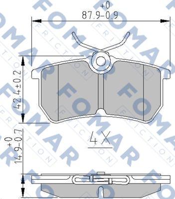 FOMAR Friction FO 892481 - Тормозные колодки, дисковые, комплект autosila-amz.com