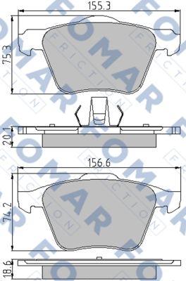 FOMAR Friction FO 846481 - Тормозные колодки, дисковые, комплект autosila-amz.com