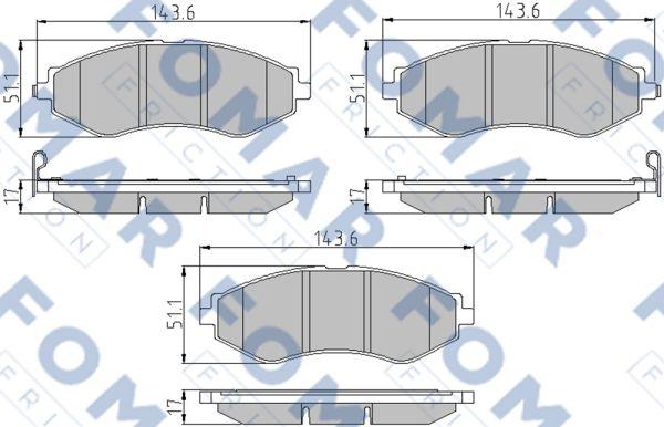 FOMAR Friction FO 846281 - Тормозные колодки, дисковые, комплект autosila-amz.com