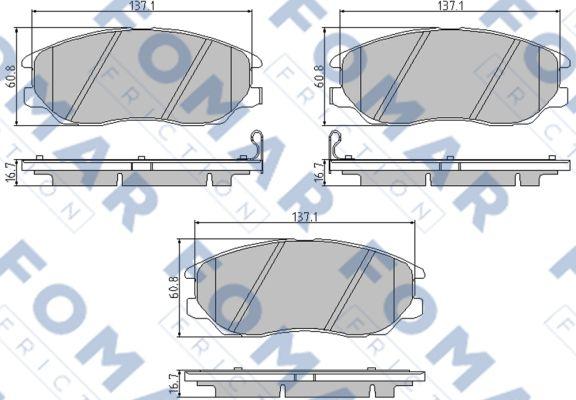 FOMAR Friction FO 847681 - Тормозные колодки, дисковые, комплект autosila-amz.com