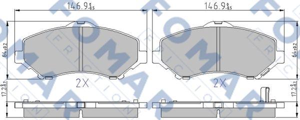 FOMAR Friction FO 850083 - Тормозные колодки, дисковые, комплект autosila-amz.com