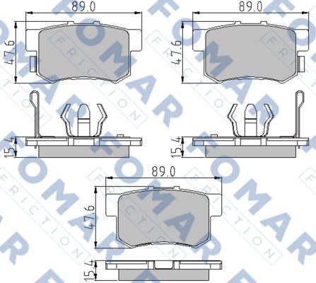 FOMAR Friction FO 860781 - Тормозные колодки, дисковые, комплект autosila-amz.com