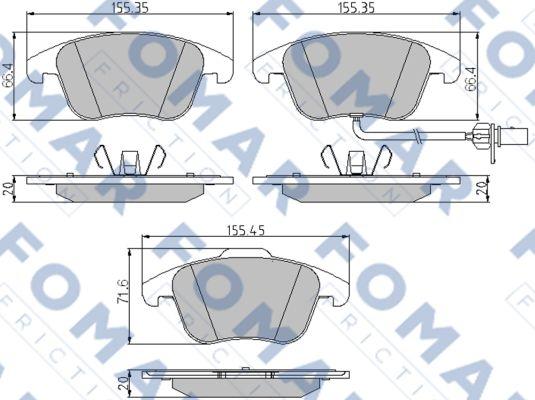 FOMAR Friction FO 862381 - Тормозные колодки, дисковые, комплект autosila-amz.com