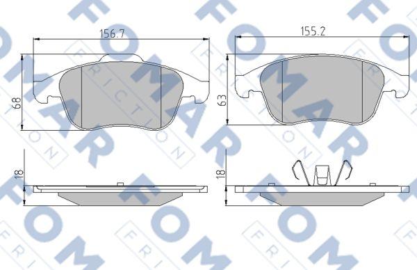 FOMAR Friction FO 886381 - Тормозные колодки, дисковые, комплект autosila-amz.com