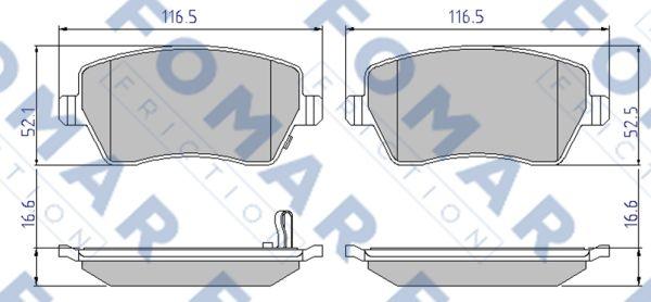 FOMAR Friction FO 839181 - Тормозные колодки, дисковые, комплект autosila-amz.com