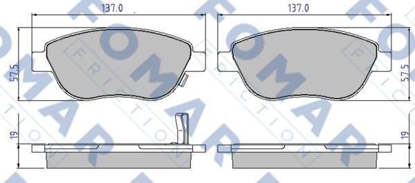 FOMAR Friction FO 827581 - Тормозные колодки, дисковые, комплект autosila-amz.com