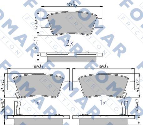 FOMAR Friction FO 874281 - Тормозные колодки, дисковые, комплект autosila-amz.com