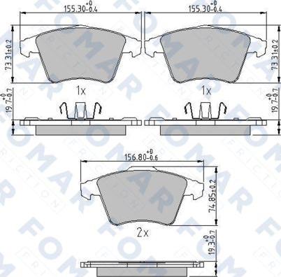 FOMAR Friction FO 871081 - Тормозные колодки, дисковые, комплект autosila-amz.com