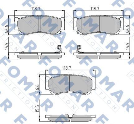 FOMAR Friction FO 872981 - Тормозные колодки, дисковые, комплект autosila-amz.com