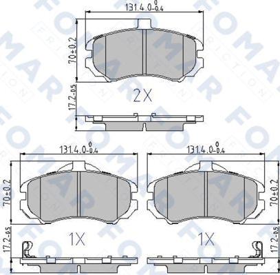 FOMAR Friction FO 872681 - Тормозные колодки, дисковые, комплект autosila-amz.com