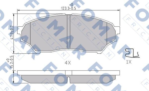 FOMAR Friction FO 340181 - Тормозные колодки, дисковые, комплект autosila-amz.com