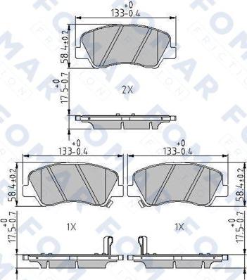 FOMAR Friction FO 246881 - Тормозные колодки, дисковые, комплект autosila-amz.com