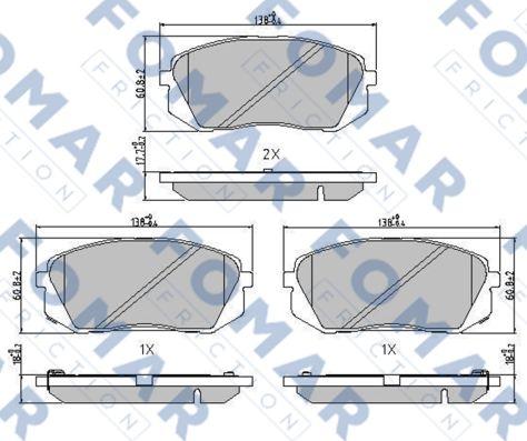 FOMAR Friction FO 241981 - Тормозные колодки, дисковые, комплект autosila-amz.com