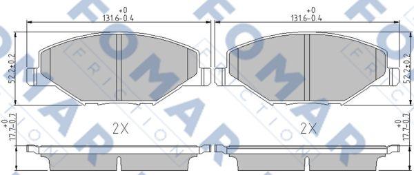 FOMAR Friction FO 247281 - Тормозные колодки, дисковые, комплект autosila-amz.com