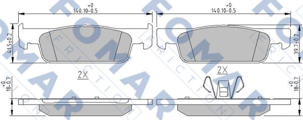 FOMAR Friction FO 250581 - Тормозные колодки, дисковые, комплект autosila-amz.com