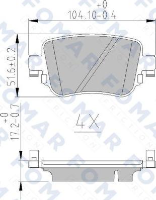 FOMAR Friction FO 251081 - Тормозные колодки, дисковые, комплект autosila-amz.com