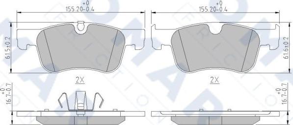 FOMAR Friction FO 261581 - Тормозные колодки, дисковые, комплект autosila-amz.com