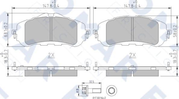 FOMAR Friction FO 261881 - Тормозные колодки, дисковые, комплект autosila-amz.com