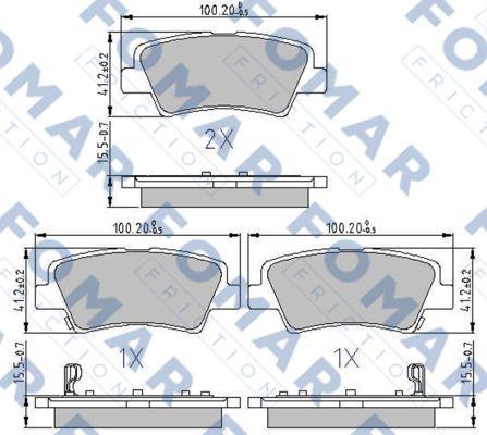 FOMAR Friction FO 207983 - Тормозные колодки, дисковые, комплект autosila-amz.com