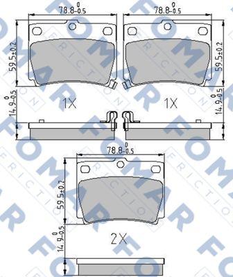 FOMAR Friction FO 239281 - Тормозные колодки, дисковые, комплект autosila-amz.com