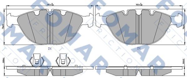 FOMAR Friction FO 228583 - Тормозные колодки, дисковые, комплект autosila-amz.com