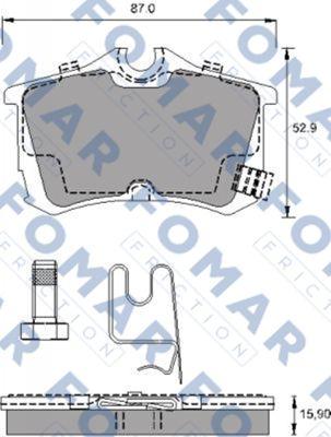 FOMAR Friction FO 790381 - Тормозные колодки, дисковые, комплект autosila-amz.com