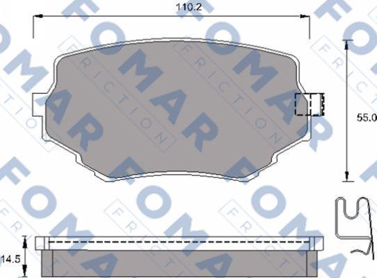 FOMAR Friction FO 792881 - Тормозные колодки, дисковые, комплект autosila-amz.com