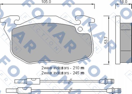 FOMAR Friction FO 769481 - Тормозные колодки, дисковые, комплект autosila-amz.com