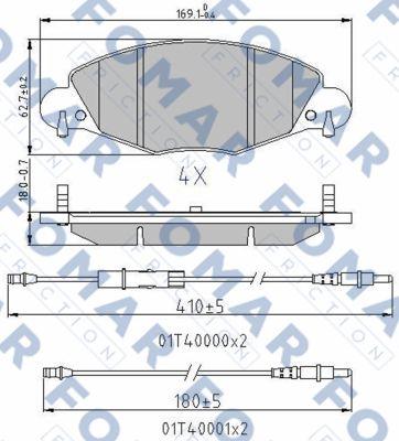 FOMAR Friction FO 787181 - Тормозные колодки, дисковые, комплект autosila-amz.com