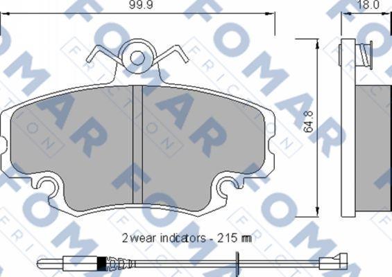 FOMAR Friction FO 724281 - Тормозные колодки, дисковые, комплект autosila-amz.com