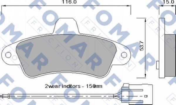 FOMAR Friction FO 725081 - Тормозные колодки, дисковые, комплект autosila-amz.com