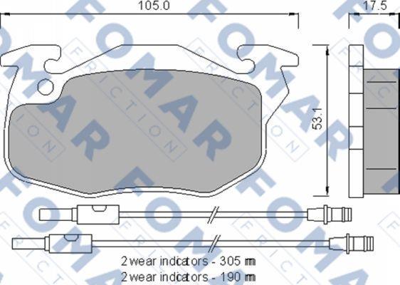 FOMAR Friction FO 721281 - Тормозные колодки, дисковые, комплект autosila-amz.com