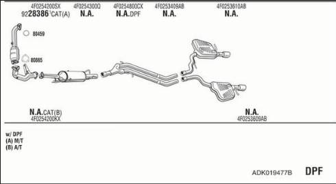 Fonos ADK019477B - Система выпуска ОГ autosila-amz.com