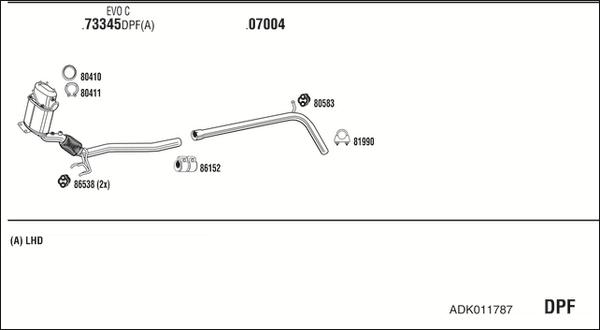 Fonos ADK011787 - Система выпуска ОГ autosila-amz.com