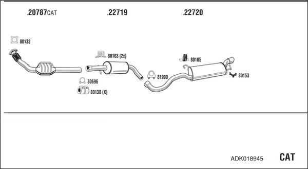 Fonos ADK018945 - Система выпуска ОГ autosila-amz.com