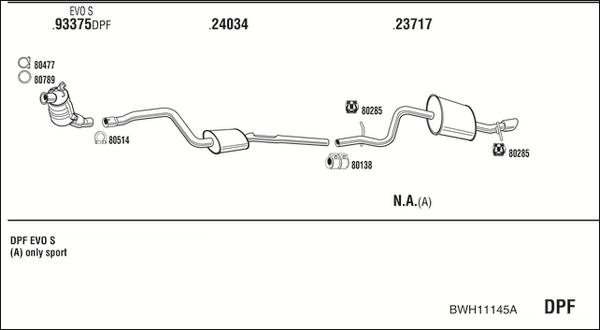 Fonos BWH11145A - Система выпуска ОГ autosila-amz.com