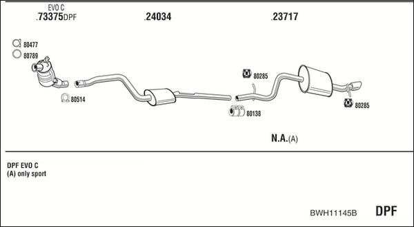 Fonos BWH11145B - Система выпуска ОГ autosila-amz.com