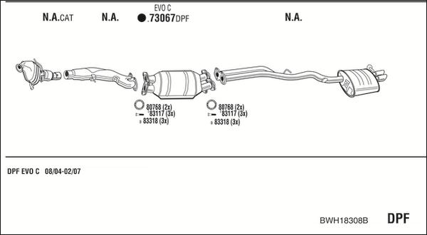 Fonos BWH18308B - Система выпуска ОГ autosila-amz.com